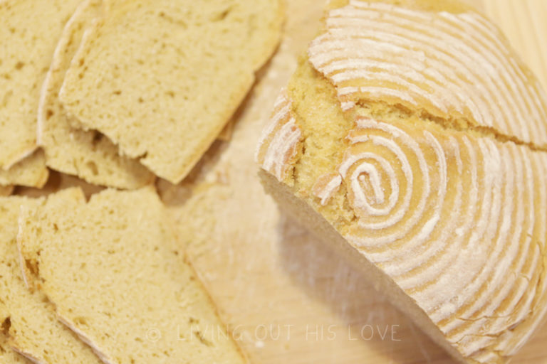 No Knead Einkorn Sourdough Loaf