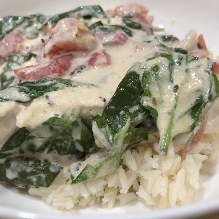 Garlic Tuscan Chicken with Brown Rice