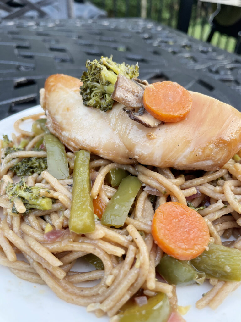 Grilled Honey Garlic Chicken with Asian Lo Mein Noodles